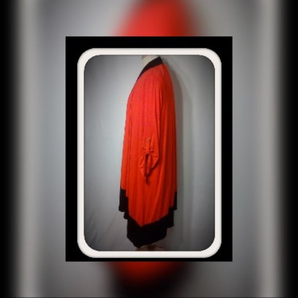 Stunning Red and Black Jacket and Dress Size 1X - Picture 6 of 8